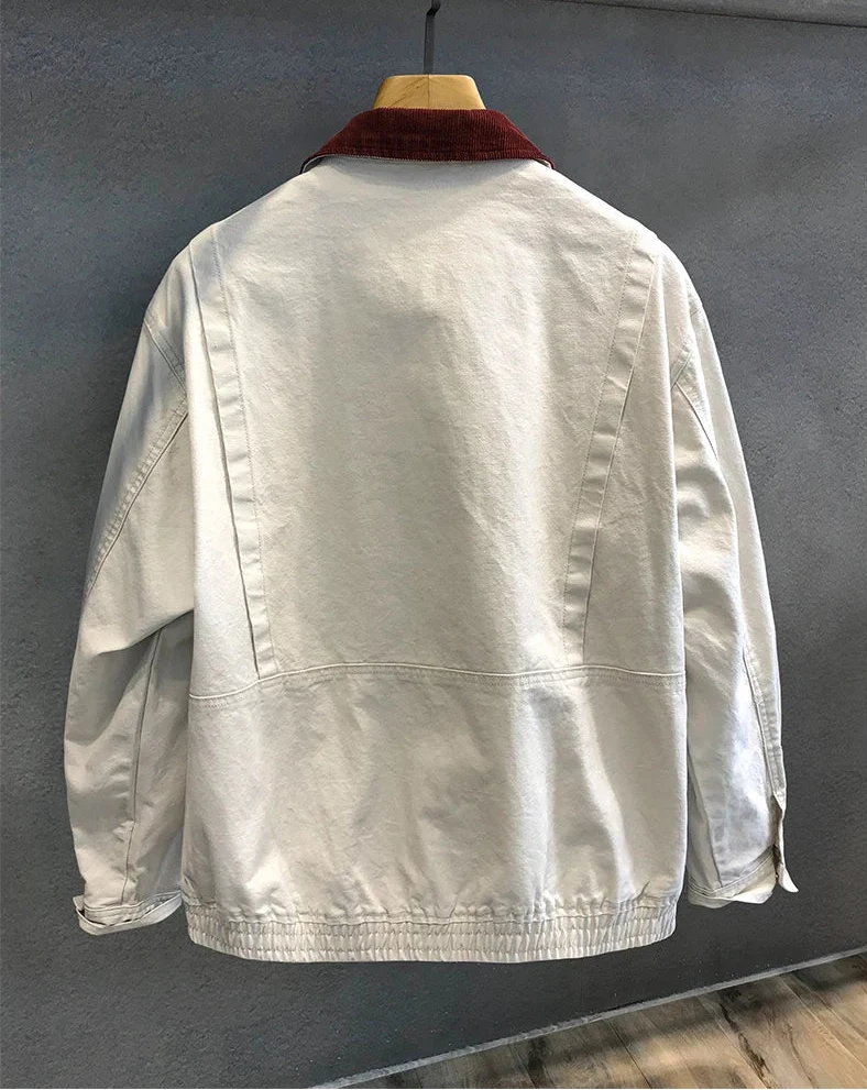 Chaqueta de Algodón con Cuello Bicolor Leonardo