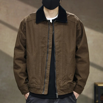 Chaqueta de Algodón con Cuello Bicolor Leonardo