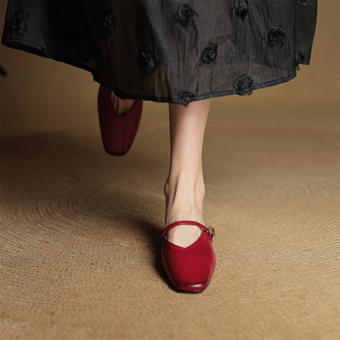 Carol | Mules Mary Jane de Punta Cuadrada