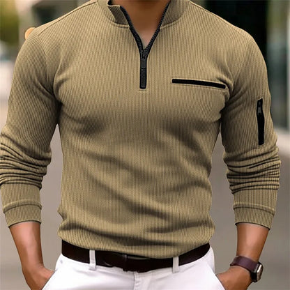 Donato – Jersey Hombre Casual Media Cremallera Moderno