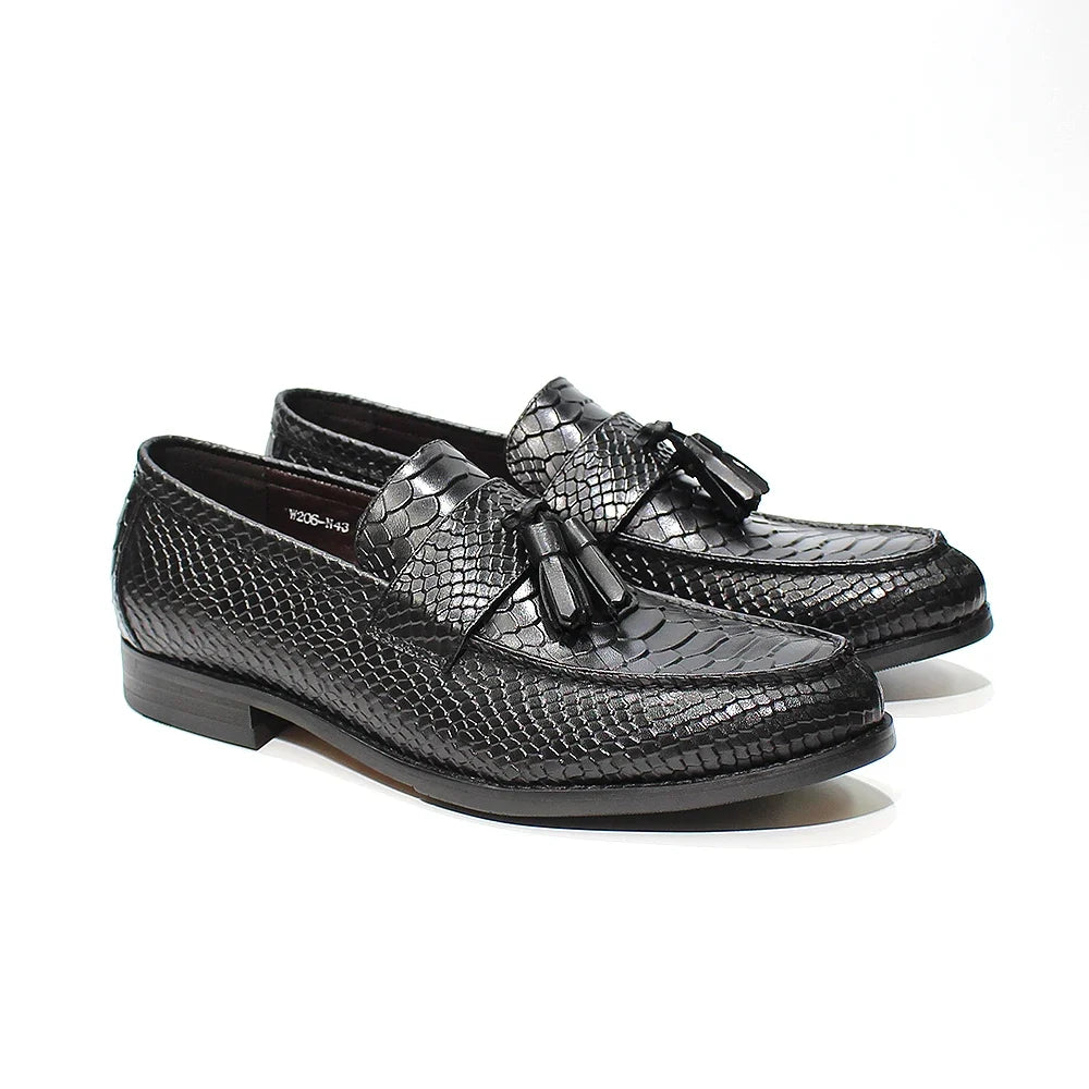 Mocasines de Cuero con Estampado Premium Leonardo