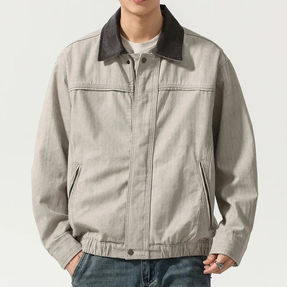 Chaqueta de Algodón Lavado Estilo Americano Leonardo