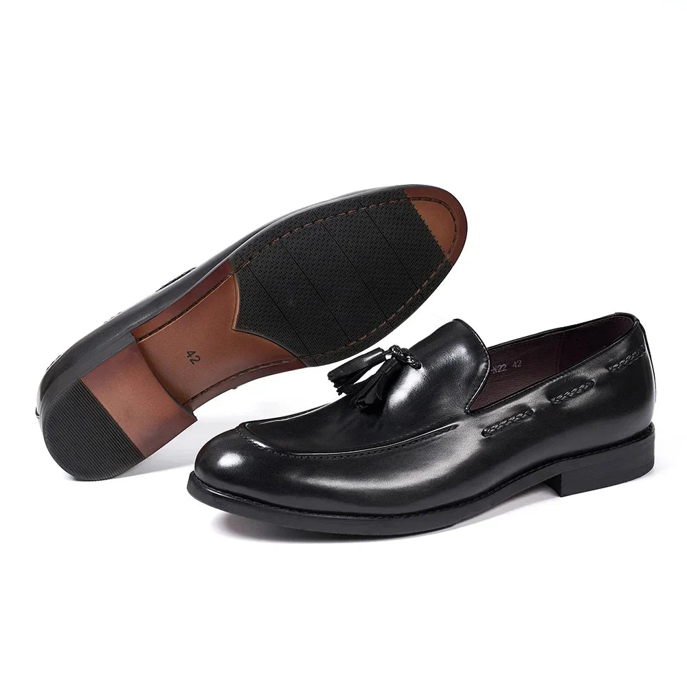 Mocasines de Cuero Genuino con Borlas Leonardo