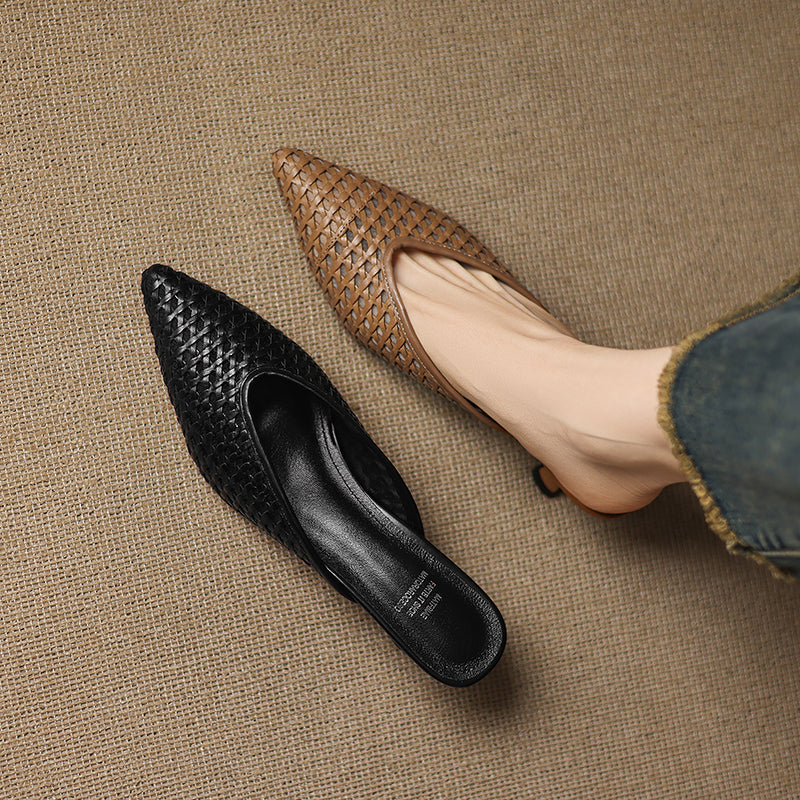 Maria | Mules Trenzadas de Punta