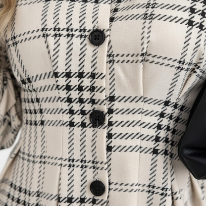 Elise | Vestido Camisero de Cuadros Elegante