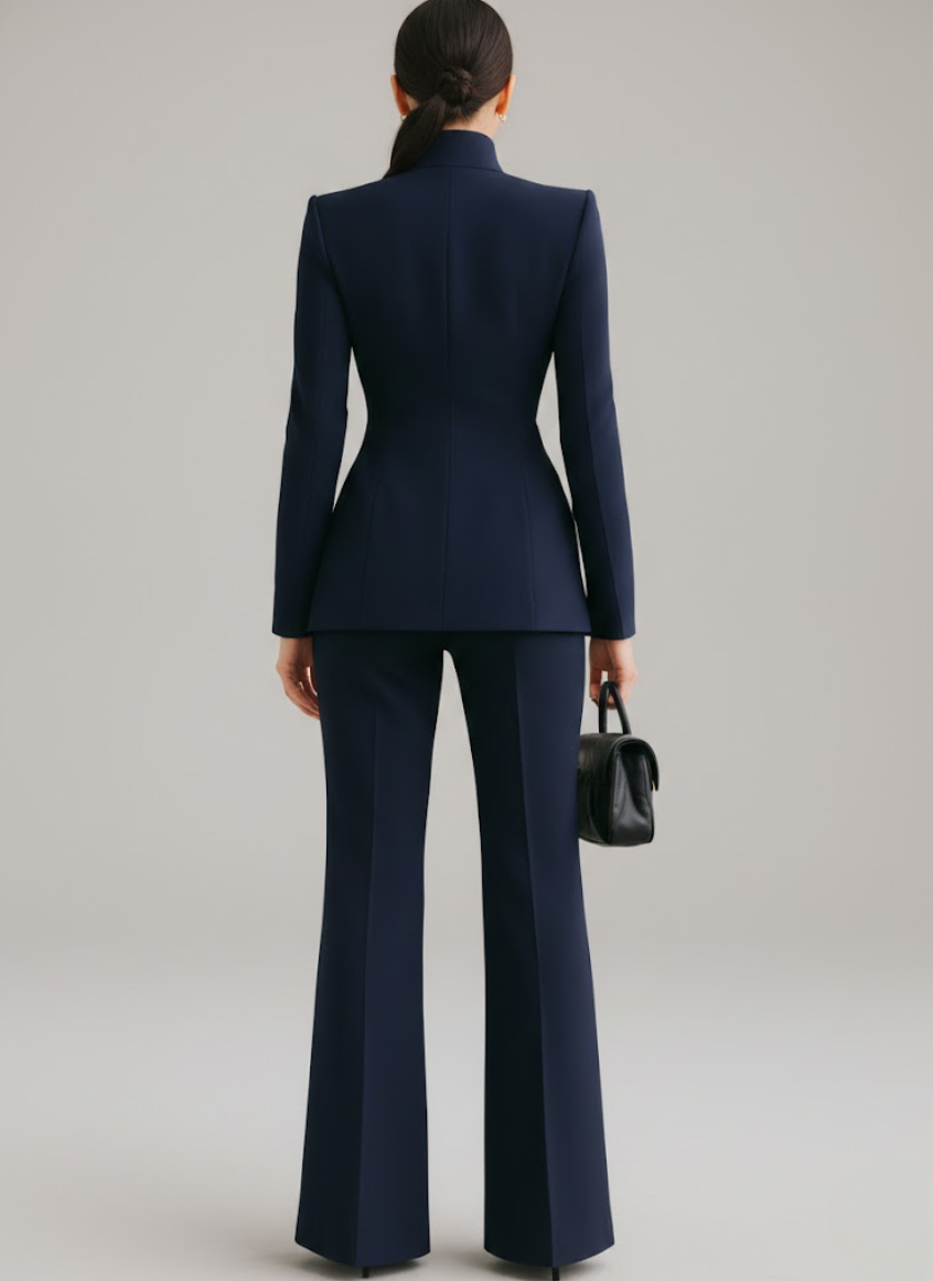 Dominique | Traje Pantalon Azul Noche Intemporal