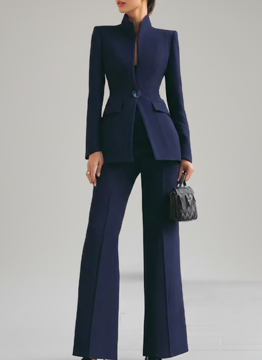 Dominique | Traje Pantalon Azul Noche Intemporal