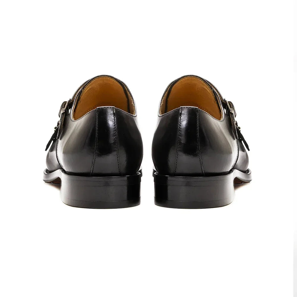 Zapatos de Cuero con Doble Hebilla Leonardo
