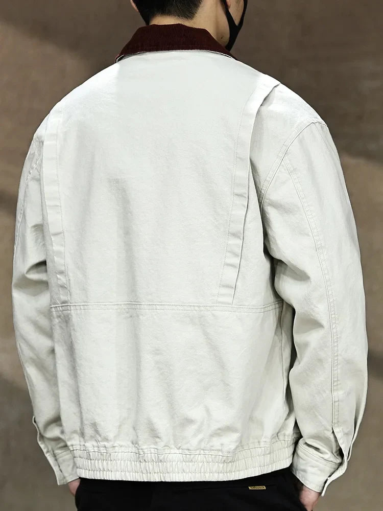 Chaqueta de Algodón con Cuello Bicolor Leonardo