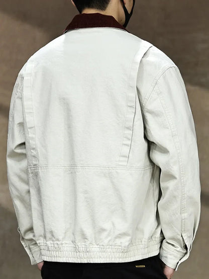 Chaqueta de Algodón con Cuello Bicolor Leonardo