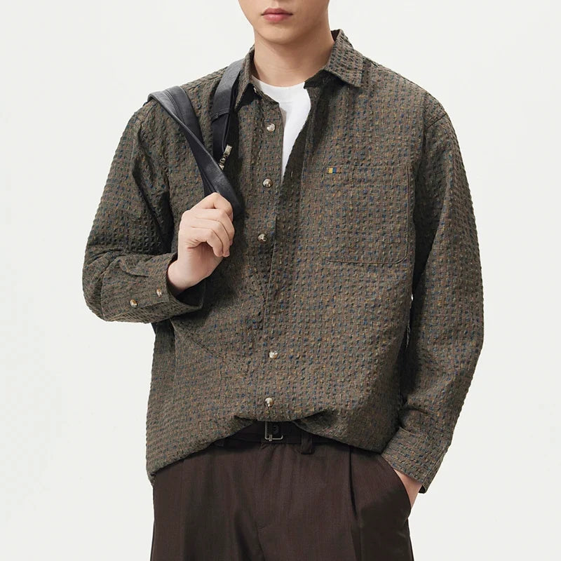 Camisa Oversize de Cuadros Clásica Leonardo
