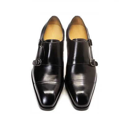 Zapatos de Cuero con Doble Hebilla Leonardo