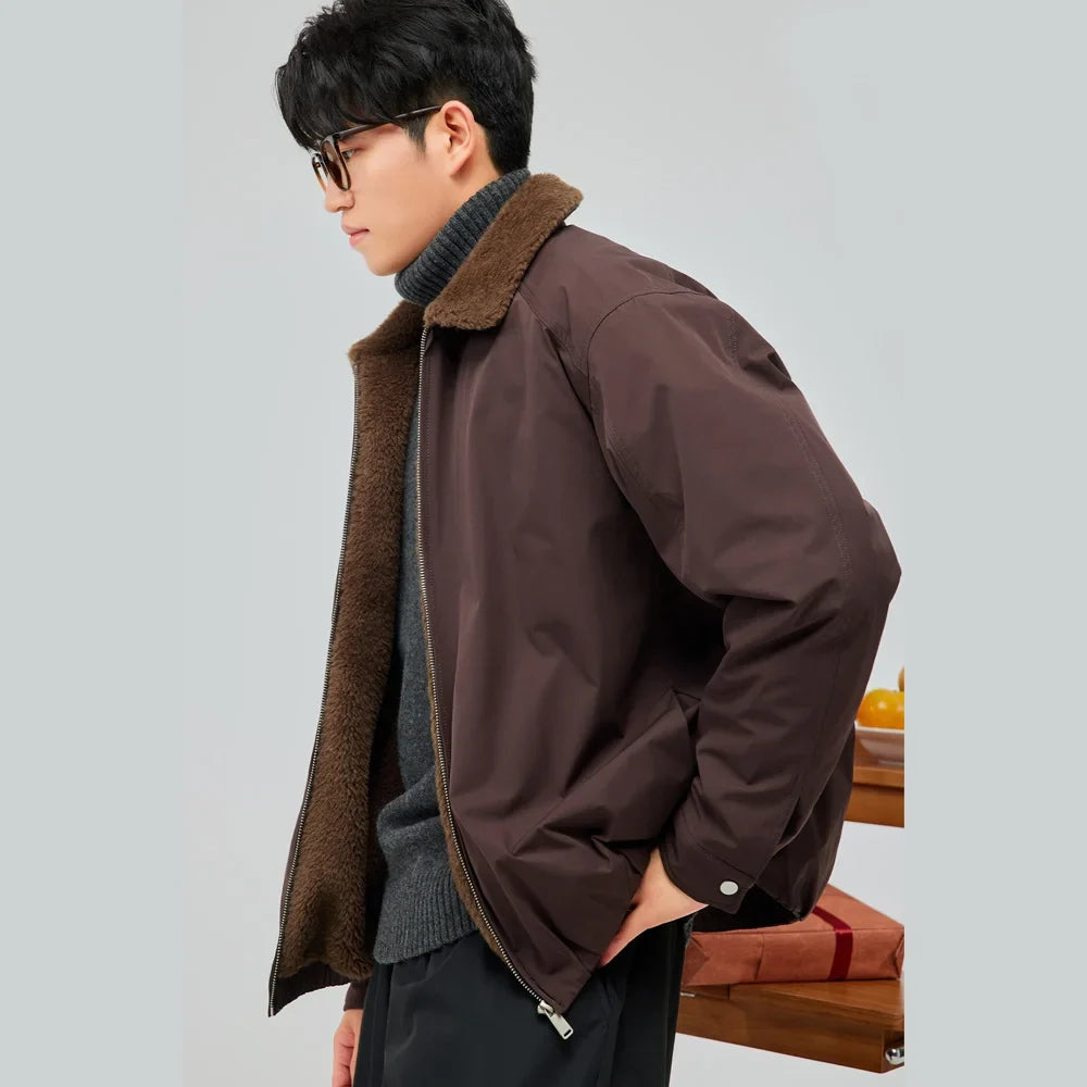 Chaqueta Casual con Cuello de Franela Leonardo