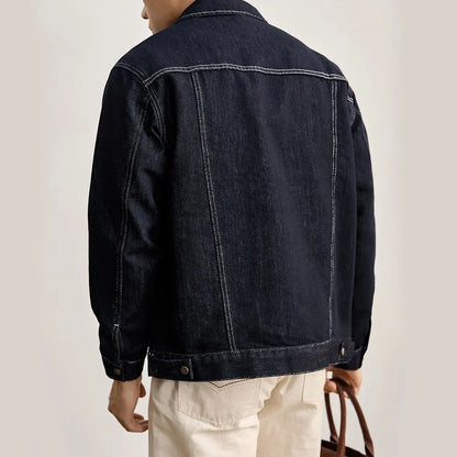 Chaqueta Clásica Azul Marino de Algodón Leonardo