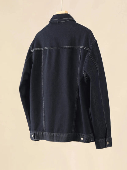Chaqueta Clásica Azul Marino de Algodón Leonardo