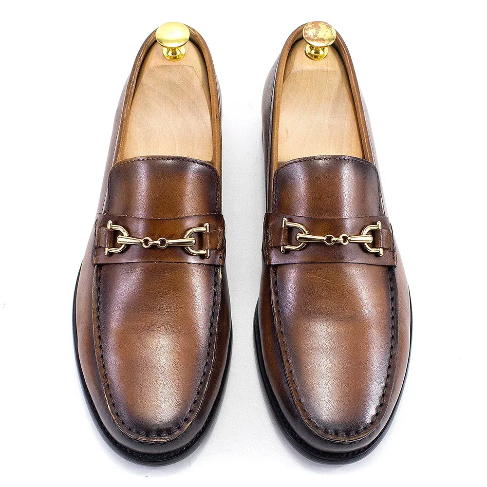 Mocasines Italianos Clásicos con Cadena Leonardo