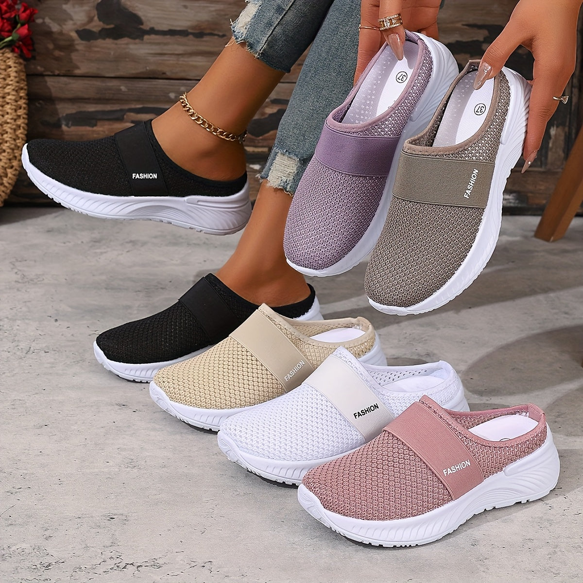 | Zapatillas Mule de Malla Transpirable Nicuelloe