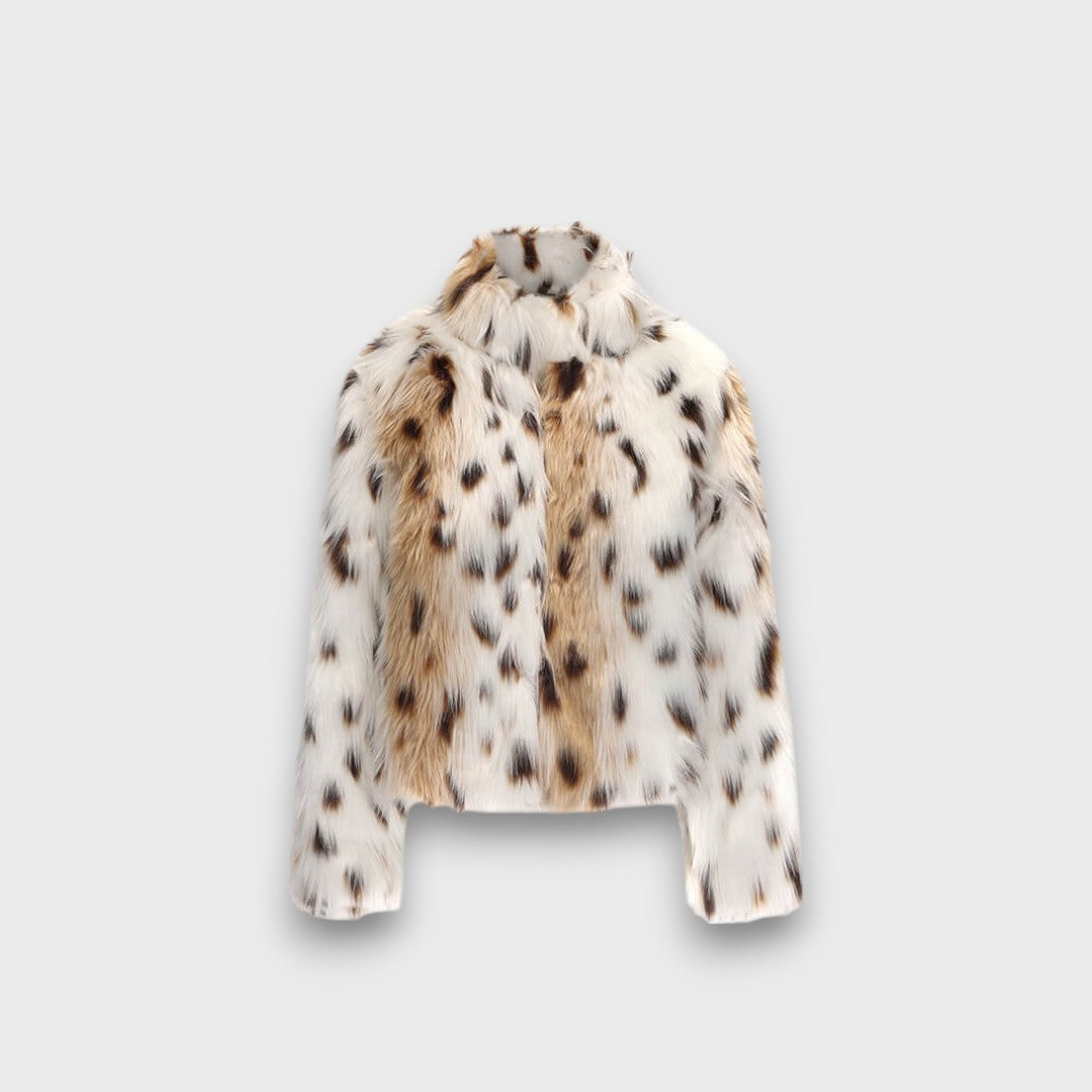 Leoline – Abrigo de pelo sintético con estampado animal