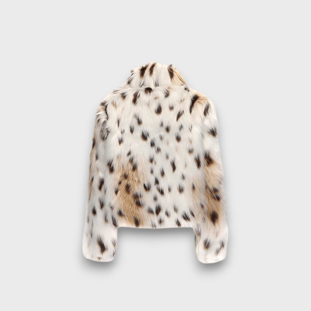 Leoline – Abrigo de pelo sintético con estampado animal