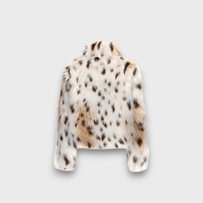 Leoline – Abrigo de pelo sintético con estampado animal