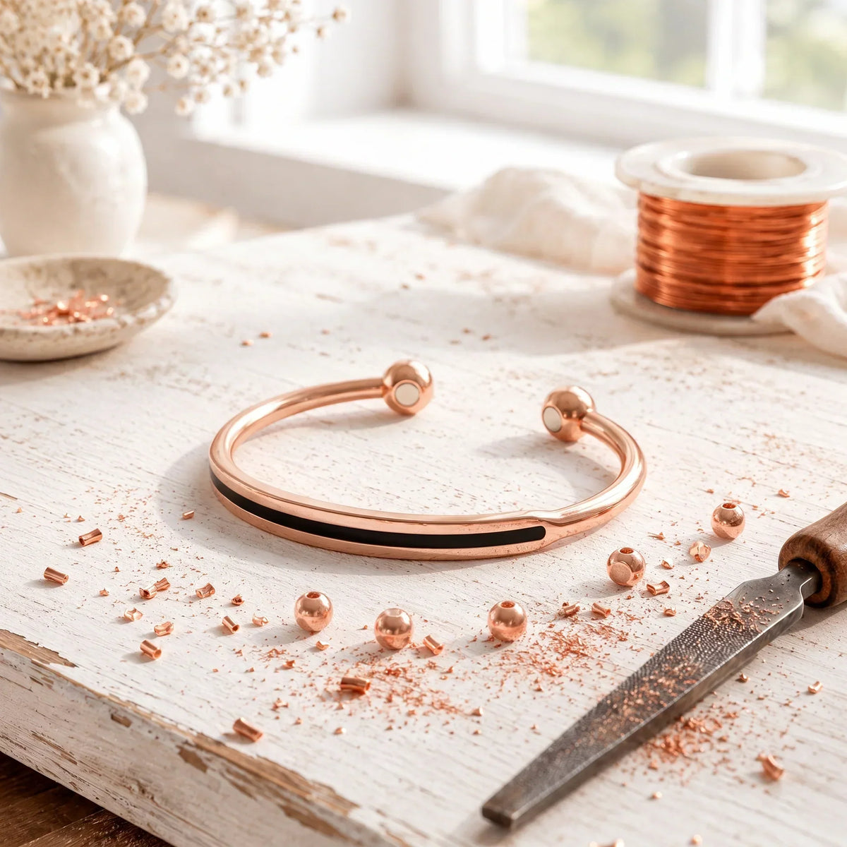 Brazalete Spina de Cobre Rosa
