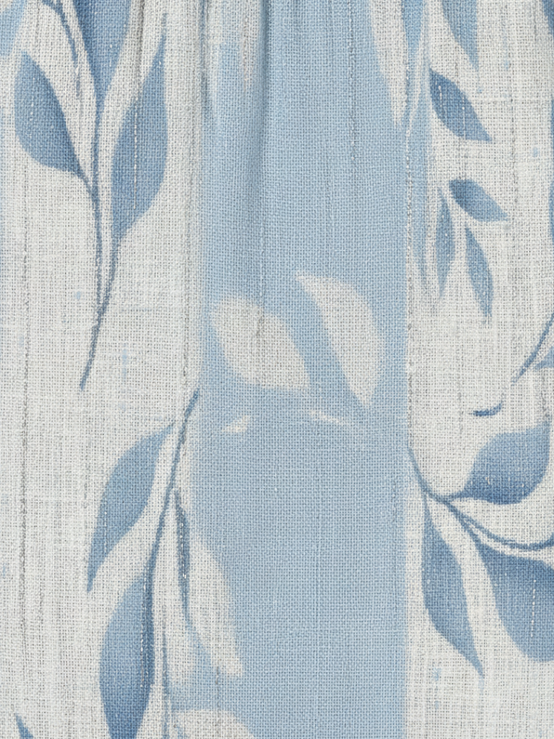 | Robe Midi Azul a Motif Feuille Solene