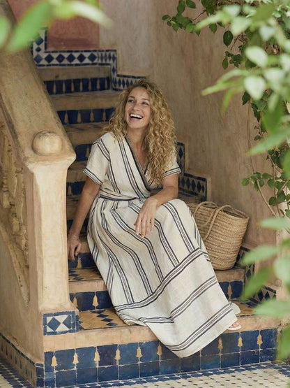 | Robe midi a mangas cuellortes Thalassa