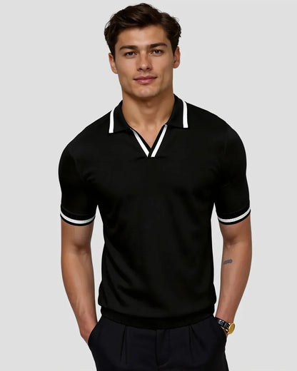 | POLO SUR MESURE EN PIQUÉ AVEC DÉTAILS CONTRASTANTS