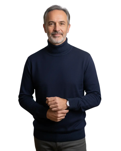 | PULL EN MAILLE À COL ROULÉ POUR HOMME