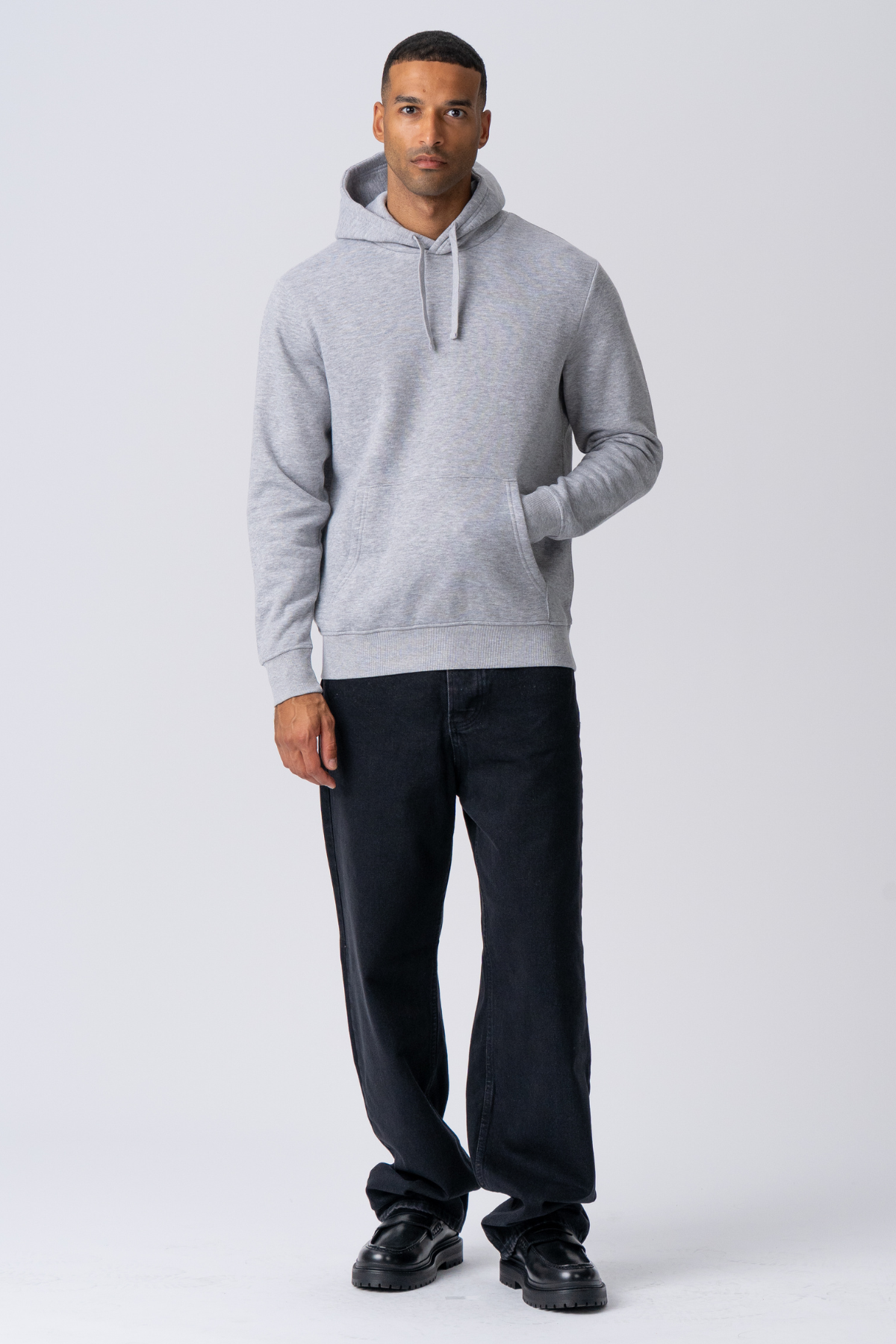 Leone - Sudadera Hombre Capucha Gris Estilo Essential