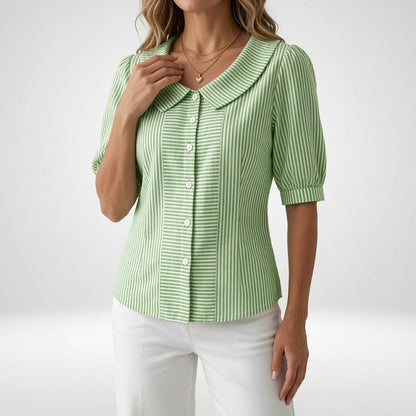 Zélie™ — Blusa de Mangas Abullonadas a Rayas