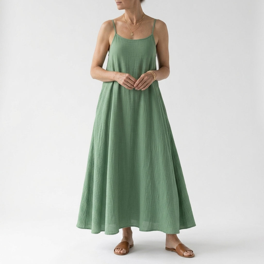 Dorsale™ — Vestido Maxi Espalda Descubierta Tirantes con Lazo