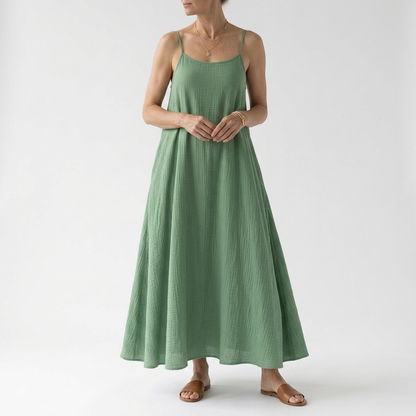 Dorsale™ — Vestido Maxi Espalda Descubierta Tirantes con Lazo