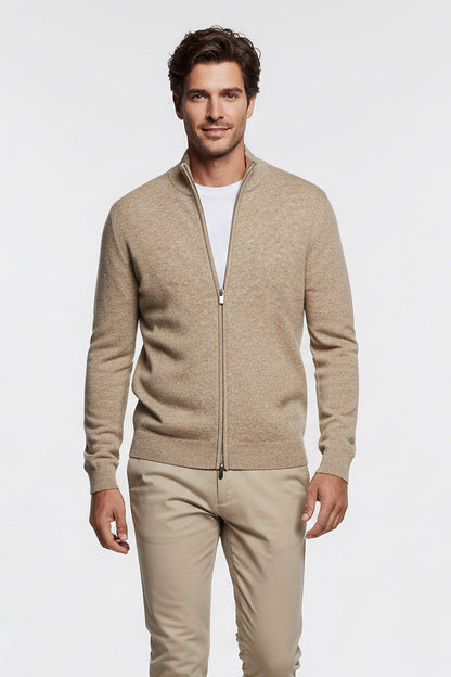 Raniero – Jersey Hombre con Cremallera Beis Elegante