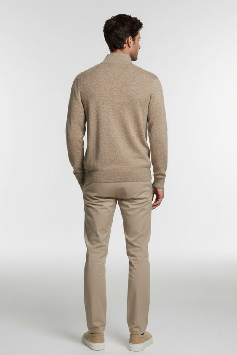 Raniero – Jersey Hombre con Cremallera Beis Elegante