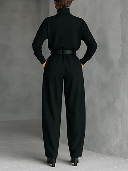 Conjunto de cuello alto y pantalón recto Cyrielle