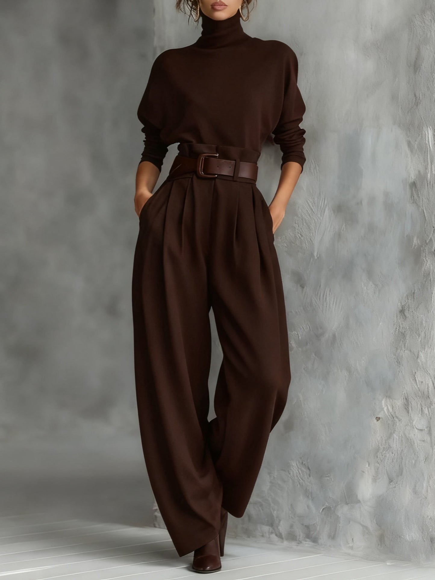 Conjunto de cuello alto y pantalón recto Cyrielle