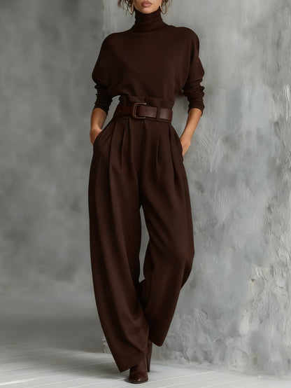 Conjunto de cuello alto y pantalón recto Cyrielle
