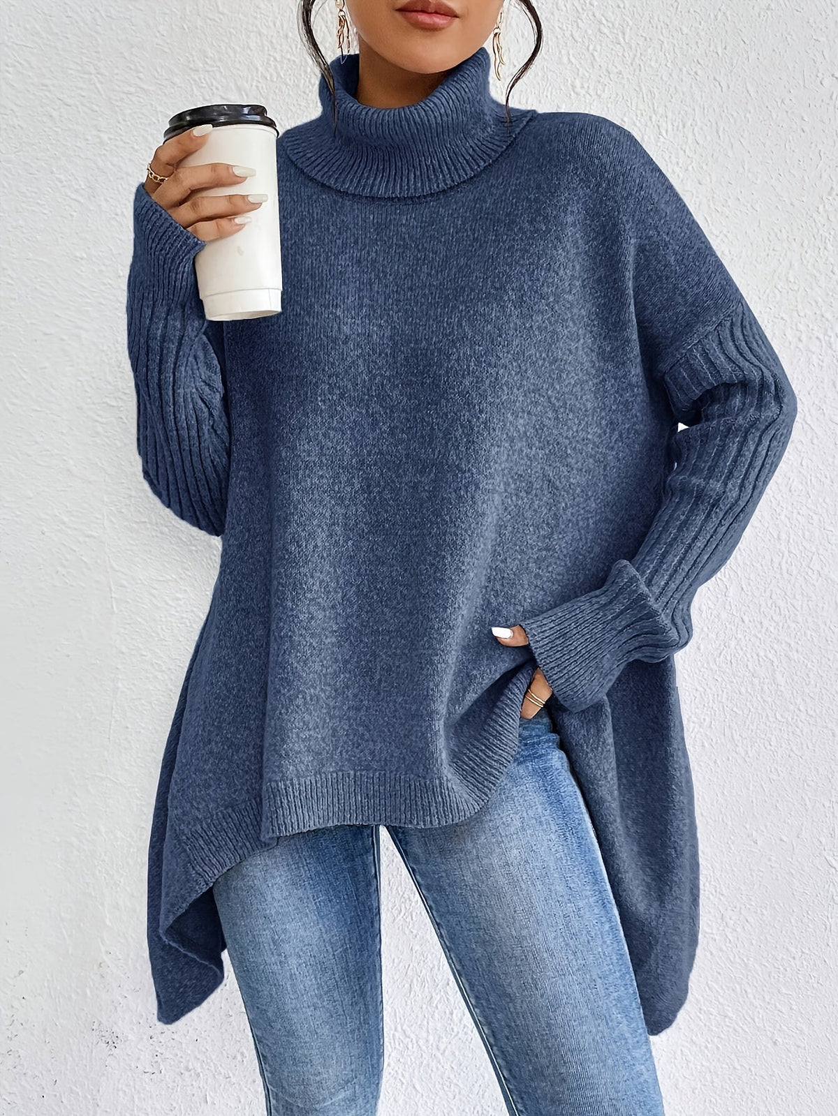 Leina | Jersey de Cuello Vuelto Suave y Relajado