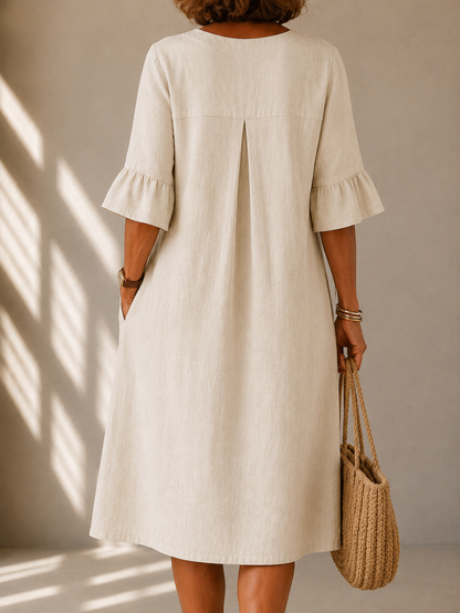 | Robe Botonnée Pli Creux Charlotte