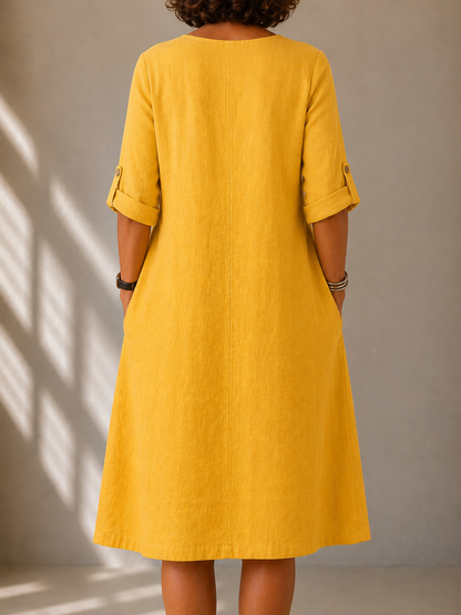 | Robe Fluide Manga Larga Monique