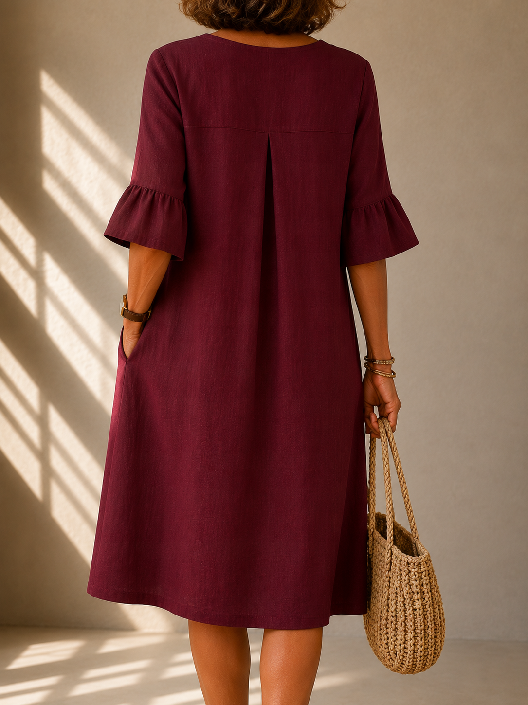 | Robe Botonnée Manches Volantées Brigitte