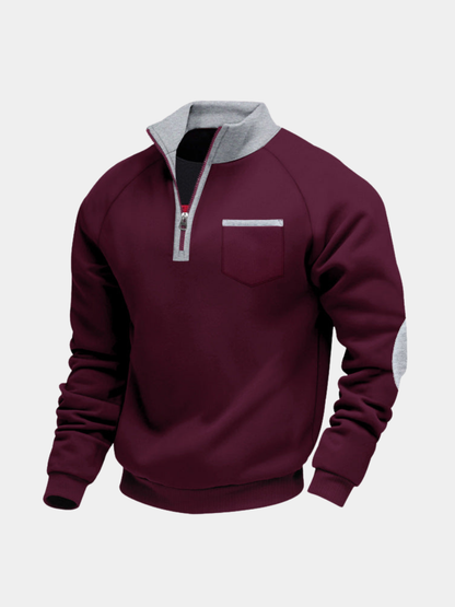 | PULL EN POLAIRE AVEC MOITIÉ ZIP POUR HOMME