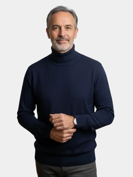 | PULL EN MAILLE À COL ROULÉ POUR HOMME