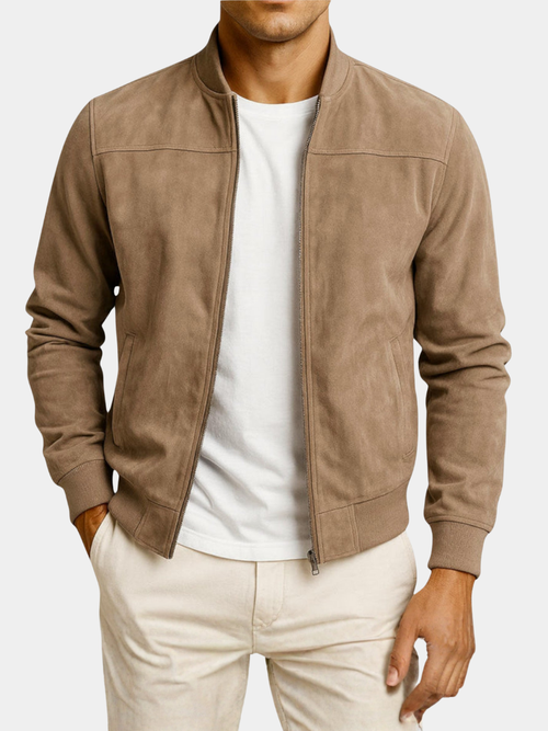| VESTE BOMBER EN CUIR SUEDE HOMME