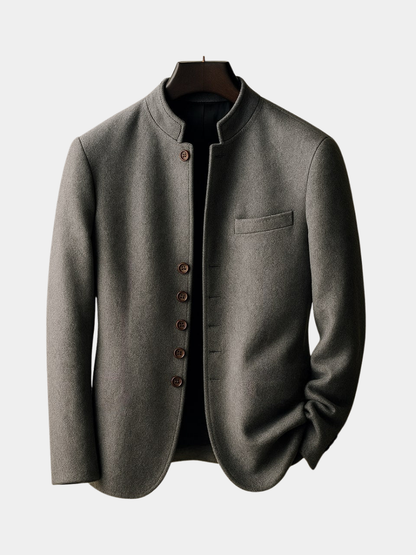 | VESTE EN LAINE AVEC COL DROIT