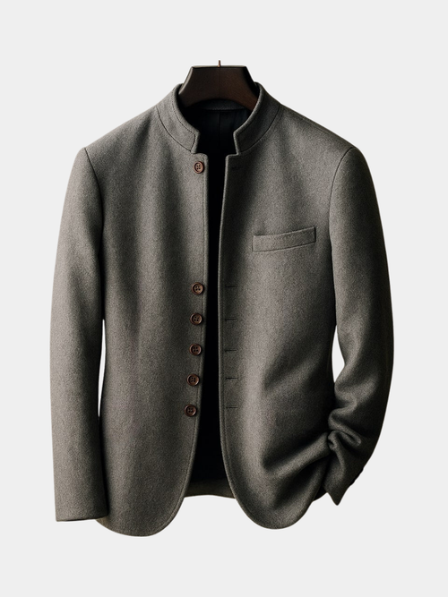 | VESTE EN LAINE AVEC COL DROIT
