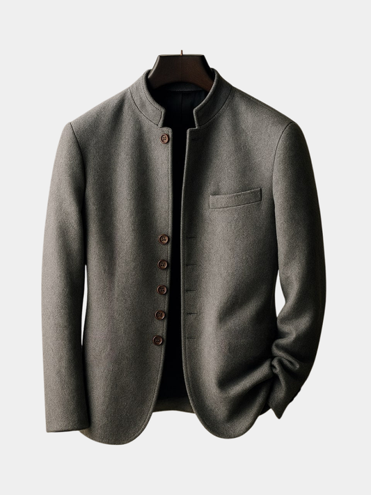 | VESTE EN LAINE AVEC COL DROIT