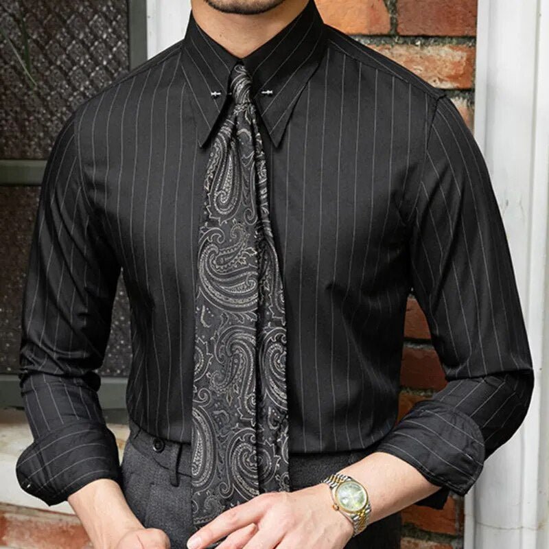 Camisa de Manga Larga Lisa de Negocios