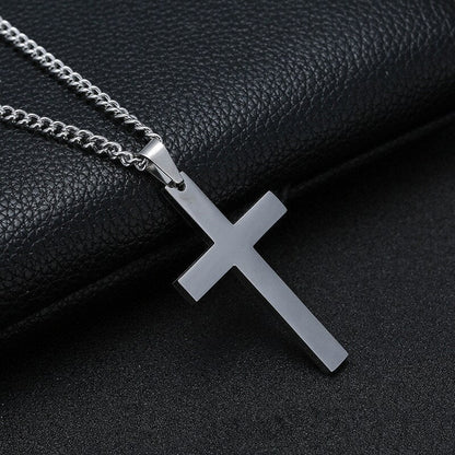 Collar de Cruz de Acero Inoxidable para Hombre